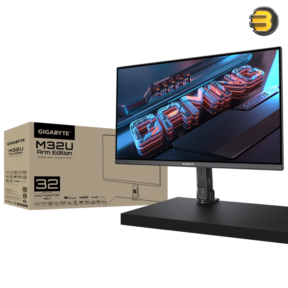 GIGABYTE M32U AE Arm Edition 32 Inch 144Hz UHD KVM IPS Gaming Monitor