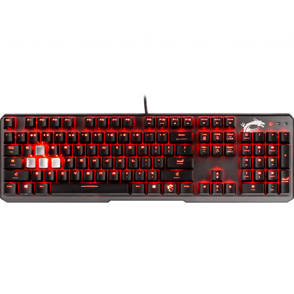 MSI Vigor GK60 Gaming Keyboard With Cherry MX Red Switch And Red Backlight