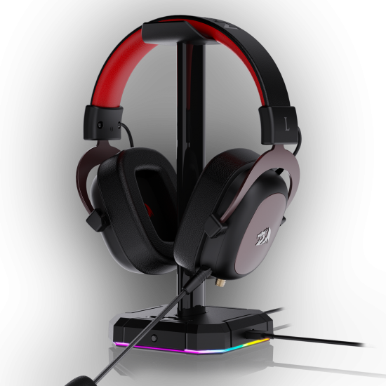 Redragon HA300 Scepter Pro Headset Stand RGB Backlit Gaming Headphone Stand with Aluminum Supporting Bar