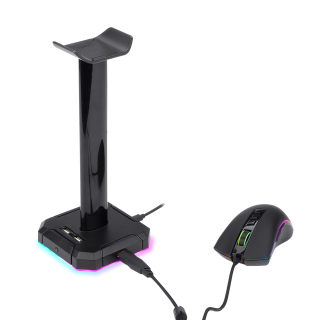 Redragon HA300 Scepter Pro Headset Stand RGB Backlit Gaming Headphone Stand with Aluminum Supporting Bar Redragon HA300 Scepter Pro Headset Stand RGB Backlit Gaming Headphone Stand with Aluminum Supporting Bar