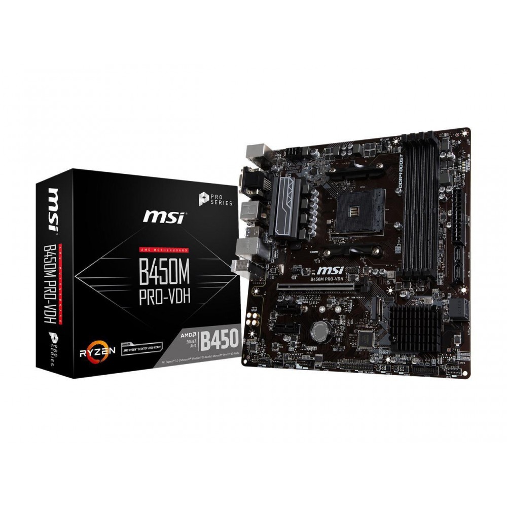 MSI B450M PROVDH AM4 AMD B450 SATA 6Gb/s USB 3.1 HDMI AMD Motherboard