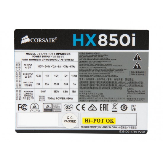 Corsair HXi Series HX850i High-Performance ATX PSU