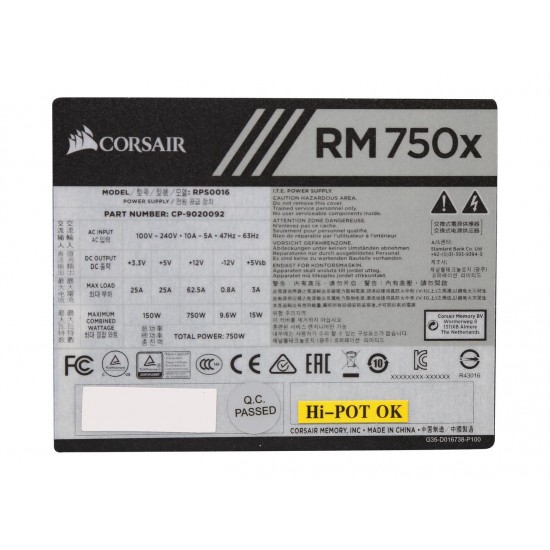 CORSAIR RMx RM750X 750W 80 PLUS GOLD Full Modular Power Supply