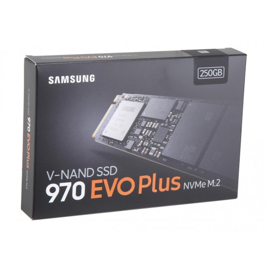 SAMSUNG 970 EVO PLUS M.2 2280 250GB PCIe Gen 3.0 x4, NVMe 1.3 V-NAND 3-bit MLC Internal Solid State Drive (SSD) MZ-V7S250B/AM