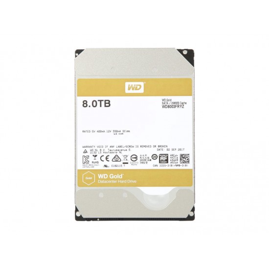 WD Gold 8TB Enterprise Class Hard Disk Drive - 7200 RPM Class SATA 6Gb/s 256MB Cache 3.5 Inch