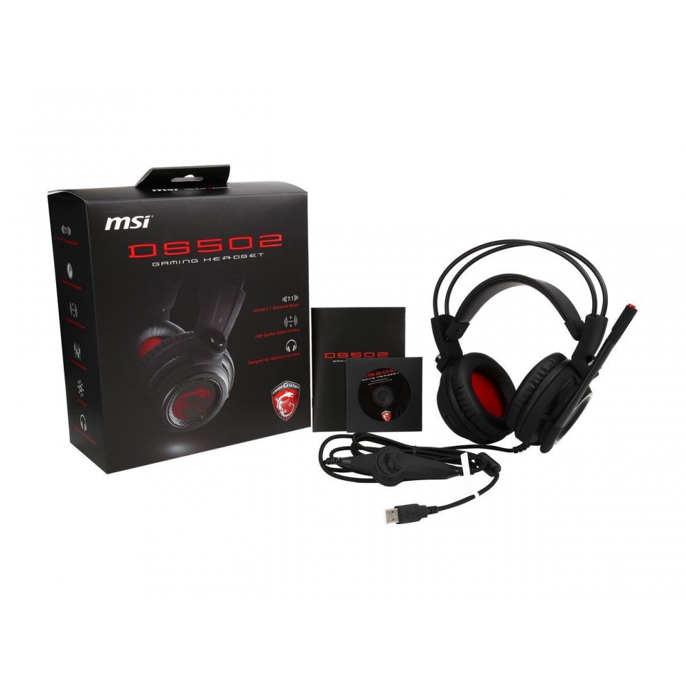 MSI Gaming Headset with Microphone, Enhanced Virtual 7.1 Surround Sound