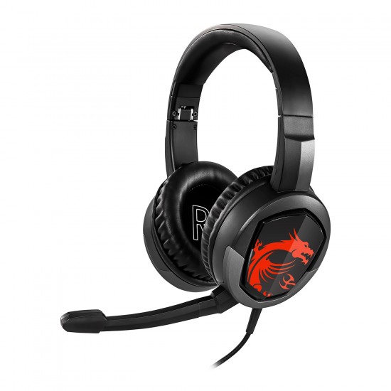 MSI Immerse GH30 Gaming Headset - Stereo - Mini-phone - Wired - 32 Ohm - 20 Hz - 20 kHz - Over-the-head - Binaural - Circumaural - 4.92 ft Cable - Uni-directional Microphone