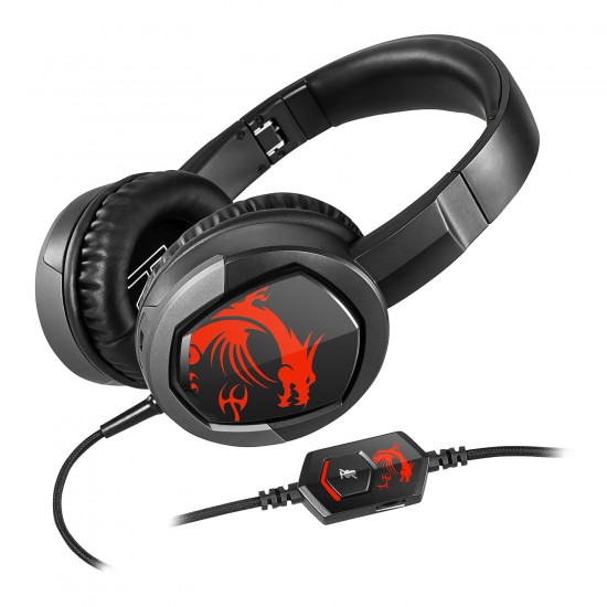 MSI Immerse GH30 Gaming Headset - Stereo - Mini-phone - Wired - 32 Ohm - 20 Hz - 20 kHz - Over-the-head - Binaural - Circumaural - 4.92 ft Cable - Uni-directional Microphone