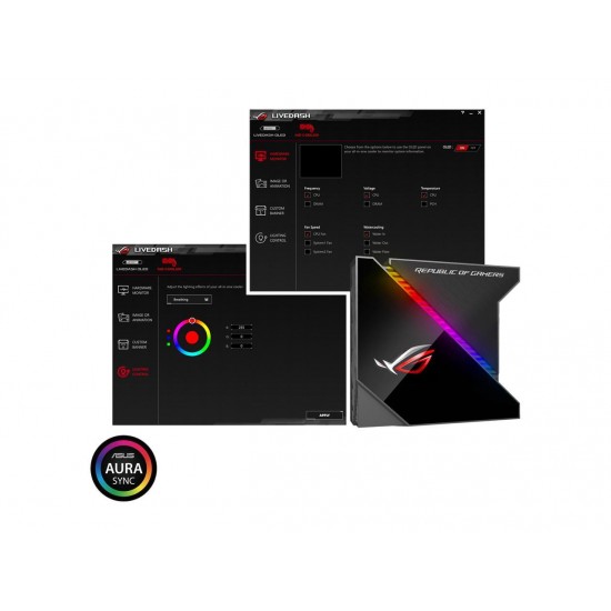 ASUS ROG Ryujin 360 RGB AIO Liquid CPU Cooler 360mm Radiator (Three 120mm 4-pin Noctua iPPC PWM Fans) with LIVEDASH OLED Panel and FanXpert Controls