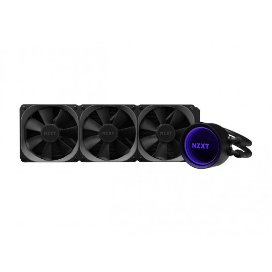 NZXT Kraken X73 360mm - RL-KRX73-01 - AIO RGB CPU Liquid Cooler - Rotating Infinity Mirror Design - Powered By CAM V4 - RGB Connector - 3 x Aer P120 120mm Radiator Fans LGA 1700 Compatible