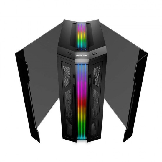 Cougar Gemini T Tempered Glass Mid Tower RGB LED Gaming Case with tool-less side panels