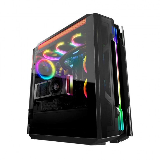 Cougar Gemini T Tempered Glass Mid Tower RGB LED Gaming Case with tool-less side panels