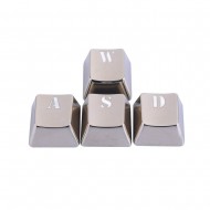 Generic Metal Keycaps Double Shot Keycaps Set- WASD Backlit Key Cap,Silver Metal Color for all Mechanical Keyboards