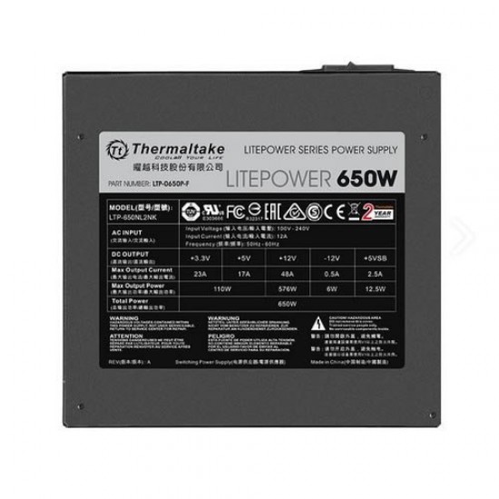 Thermaltake Power Supply ATX 650W 12CM Lite Power Black