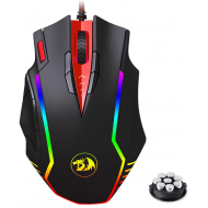 Redragon M902 PC Gaming Mouse with Side Buttons, RGB Backlit, USB Wired, Weight Tuning Set, High Precision Sensor 12400 DPI, Samsara Mouse for Windows PC FPS Games – (Black)