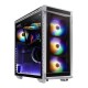 XPG BATTLECRUISER ATX Mid-Tower Gaming Computer Case w/ Tempered Glass Side, Top, and Front Panels, Tool-Less Design & 4x 120mm ARGB Fans w/RGB Controller (White)