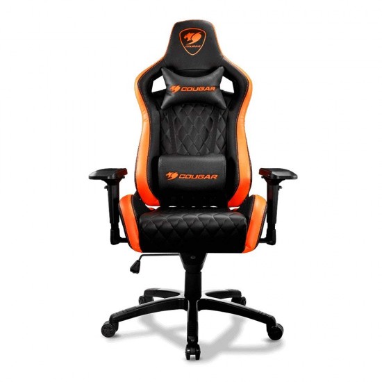 Cougar Armor S (Orange) Luxury Gaming Chair with Breathable Premium PVC Leather and Body-embracing High Back Design