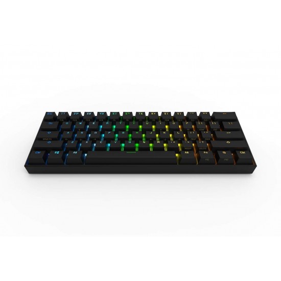 Obinslab Anne 2 Pro Mechanical Gaming Keyboard 60% True RGB Backlit - Wired/Wireless Bluetooth 4.0 PBT Type-c Up to 8 Hours Extended Battery Life, Full Keys Programmable (Gateron Blue, Black)