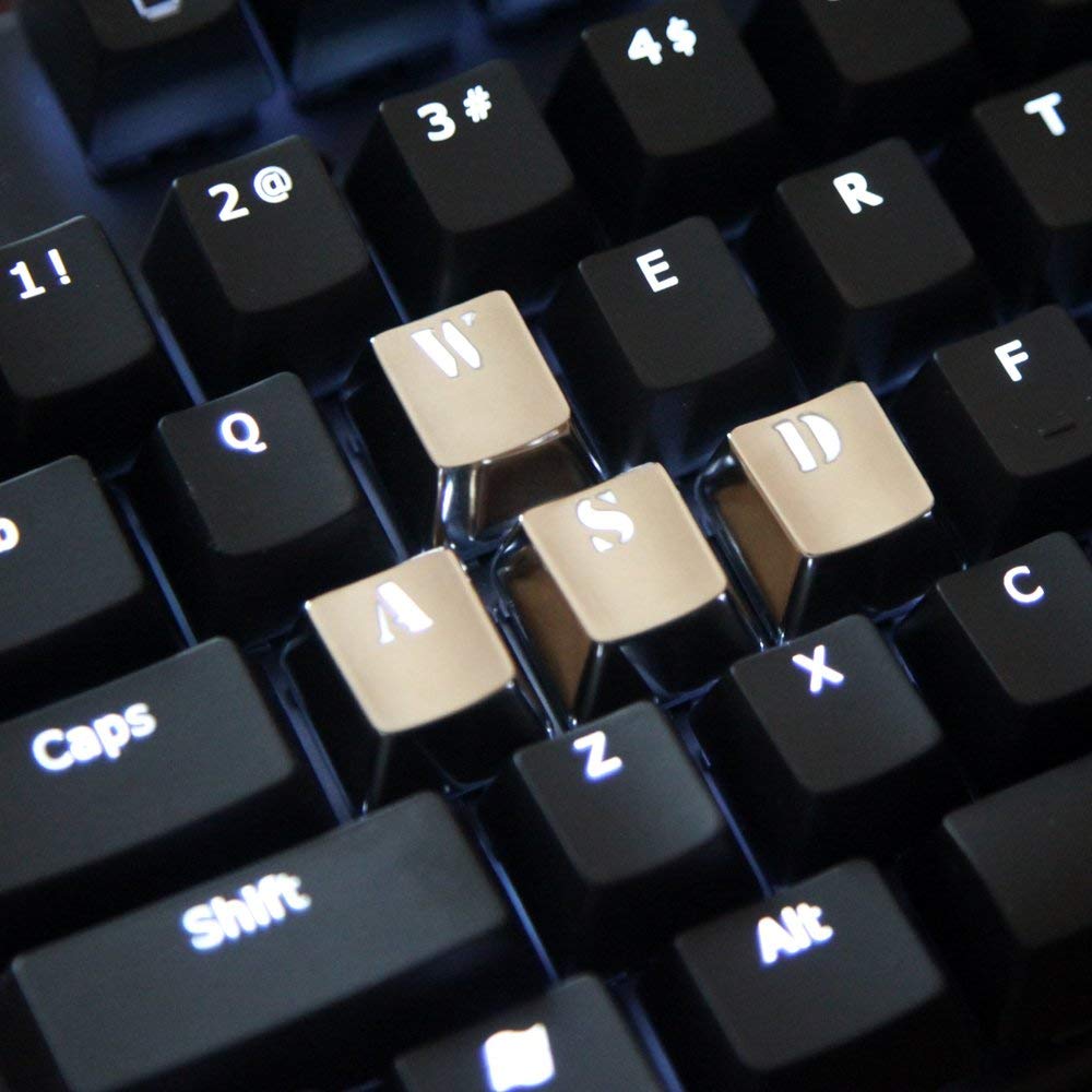 Generic Metal Keycaps Double Shot Keycaps Set WASD Backlit Key Cap