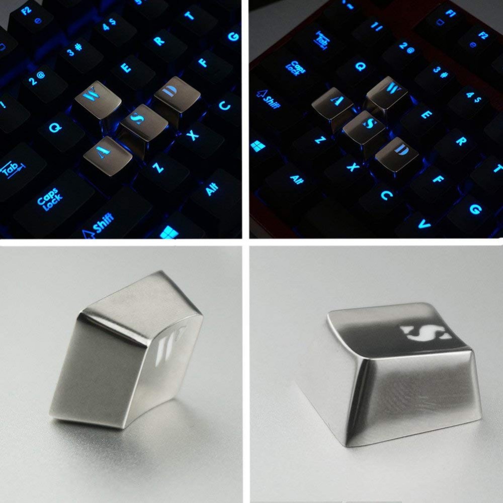 Generic Metal Keycaps Double Shot Keycaps Set WASD Backlit Key Cap