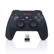 Redragon G808 Gamepad, PC Game Controller, Joystick with Dual Vibration, Harrow, for Windows PC, PS3, Playstation, Android, Xbox 360 (Black-Wireless)
