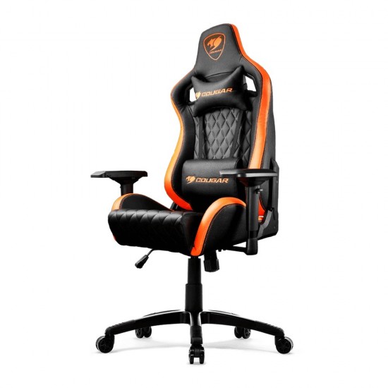 Cougar Armor S (Orange) Luxury Gaming Chair with Breathable Premium PVC Leather and Body-embracing High Back Design