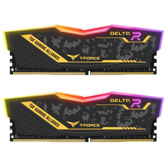 TEAMGROUP T-Force Delta TUF DDR4 16GB (2x8GB) 3200MHz (PC4-25600) CL16 Desktop Memory Module ram - TF9D416G3200HC16CDC01