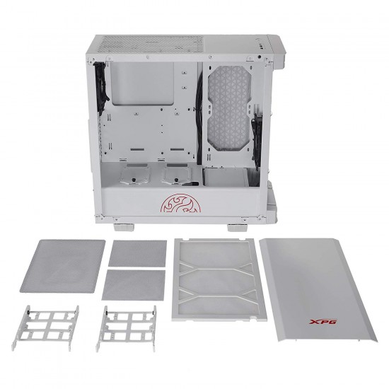 XPG Invader Mid-Tower Brushed Aluminum PC Case White (Invader-WHCWW)