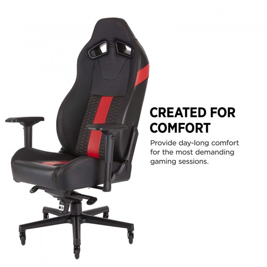 CORSAIR CF-9010008 WW T2 ROAD WARRIOR Gaming Chair Comfort Design, Black/Red