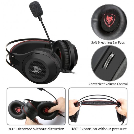 NUBWO N2 Stereo Gaming Headset LED Headband Headphone Microphone USB for PC X9L7