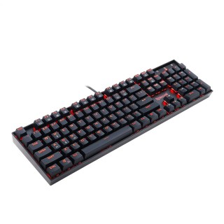 Redragon K551 Mechanical Gaming Keyboard with Cherry MX Blue Switches Vara 104 Keys Numpad Tactile USB Wired Computer Keyboard Steel Construction for Windows PC Games (Black RED LED Backlit)