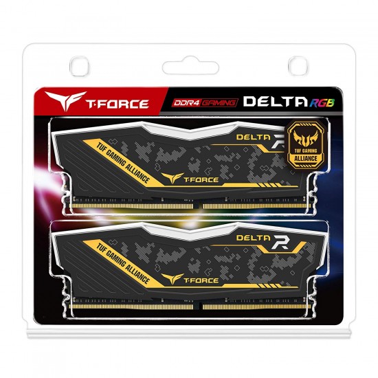 TEAMGROUP T-Force Delta TUF DDR4 16GB (2x8GB) 3200MHz (PC4-25600) CL16 Desktop Memory Module ram - TF9D416G3200HC16CDC01
