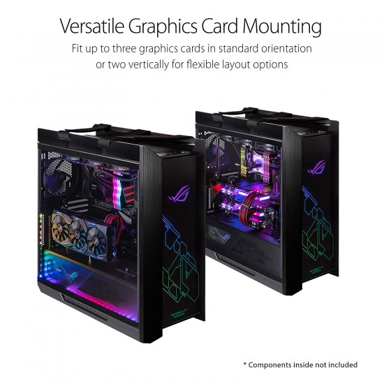 Asus ROG Strix Helios GX601 RGB Mid-Tower Computer Case for up to EATX Motherboards with USB 3.1 Front Panel, Smoked Tempered Glass, Brushed Aluminum and Steel Construction, and Four Case Fans