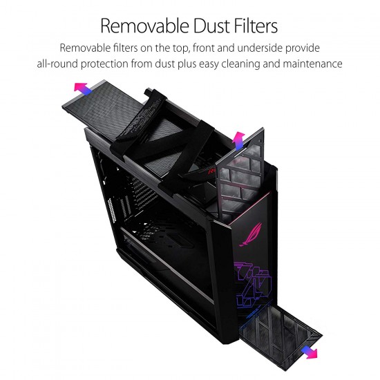 Asus ROG Strix Helios GX601 RGB Mid-Tower Computer Case for up to EATX Motherboards with USB 3.1 Front Panel, Smoked Tempered Glass, Brushed Aluminum and Steel Construction, and Four Case Fans