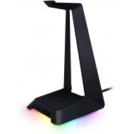 Razer Base Station Chroma Headphone/Headset Stand w/USB Hub - [Matte Black]: Chroma RGB Lighting - 3x USB 3.0 Ports - Non-Slip Rubber Base - Designed for Gaming Headsets