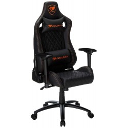 Cougar Armor S (Black) Luxury Gaming Chair with Breathable Premium PVC Leather and Body-embracing High Back Design