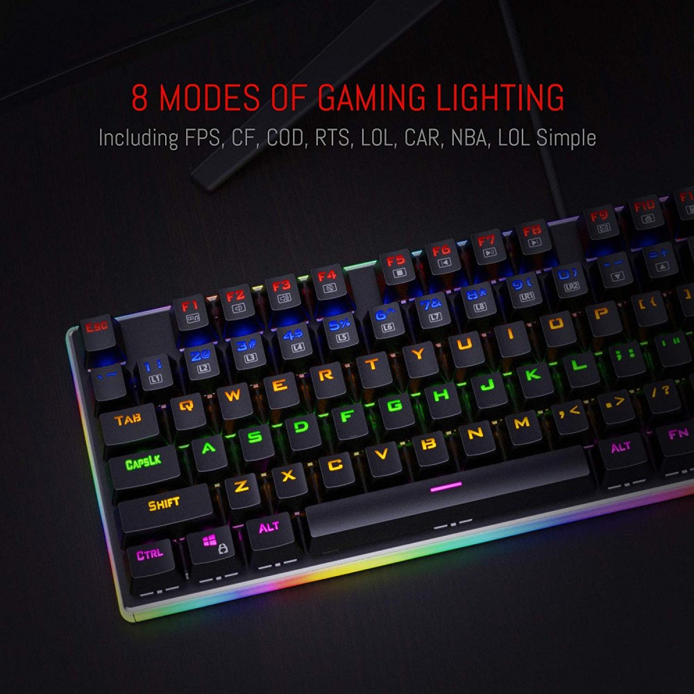 Redragon K577R Kali Mechanical Gaming Keyboard, Rainbow Backlit, Wired ...