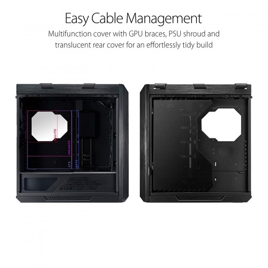 Asus ROG Strix Helios GX601 RGB Mid-Tower Computer Case for up to EATX Motherboards with USB 3.1 Front Panel, Smoked Tempered Glass, Brushed Aluminum and Steel Construction, and Four Case Fans