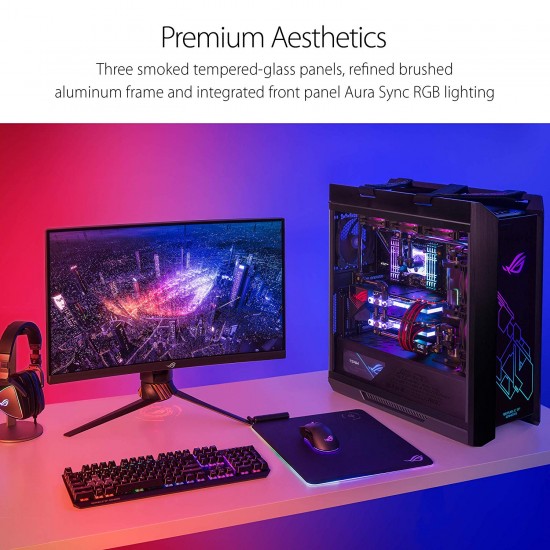 Asus ROG Strix Helios GX601 RGB Mid-Tower Computer Case for up to EATX Motherboards with USB 3.1 Front Panel, Smoked Tempered Glass, Brushed Aluminum and Steel Construction, and Four Case Fans