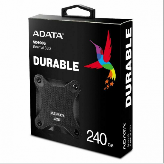 ADATA SD600Q 240GB Ultra-Speed Portable Durable External SSD - Up to 440MB/s - 3D NAND USB3.2 (ASD600Q-240GU31-CRD)