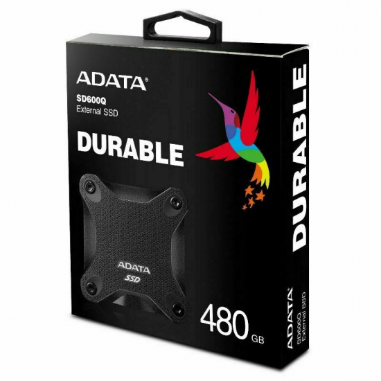 ADATA SD600Q 480GB Ultra-Speed Portable Durable External SSD - Up to 440MB/s - 3D NAND USB3.2 (ASD600Q-480GU31-CRD)