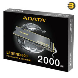 ADATA 2TB SSD Legend 800, NVMe PCIe Gen4 x 4 M.2 2280 Internal Solid State Drive, Speed up to 3,500MB/s, Storage for PC and Laptops, High Endurance with 3D NAND