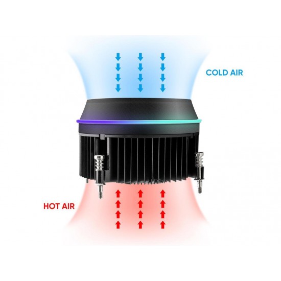 darkFlash Shadow PWM Aluminum CPU Cooler LED Addressable RGB Motherboard Cooling Fan for Intel Core i7/i5/i3