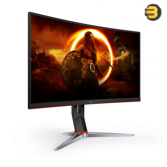 AOC C27G2Z2 27 Inch Curved Frameless Ultra-Fast Gaming Monitor — FHD 1920 X 1080, 250Hz 0.5ms, HDMI, Adaptive Sync, Height Adjustable Stand, High Dynamic Range, G-MENU, Black