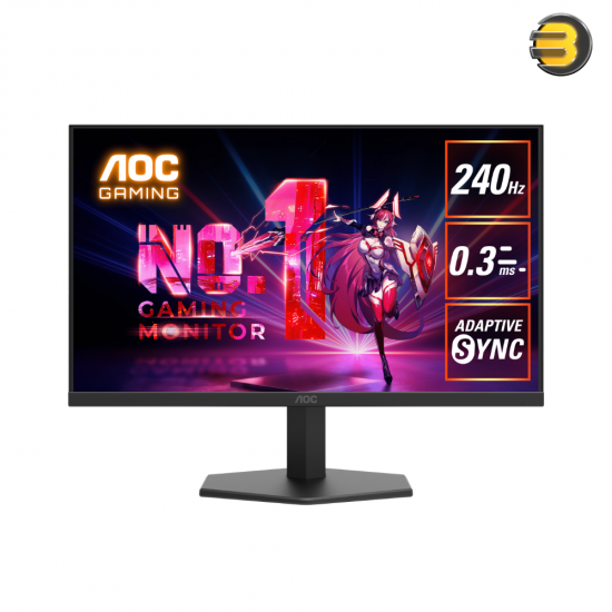 AOC 27G11ZE2 27'' Full HD (1920×1080) Fast IPS Gaming Monitor – 240Hz, 0.5ms MPRT, FreeSync Premium, HDR Ready, 400 cd/m², HDMI & DisplayPort