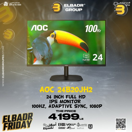 AOC 24B20JH2 24 Inch Full HD IPS Monitor — 100Hz, Adaptive Sync, 1080p