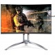 AOC AGON AG273QCX (27 inch) curved monitor (HDMI, DisplayPort, USB Hub, Free-Sync2, 1ms response time, HDR 400, 2560 x 1440, 144Hz) black / red