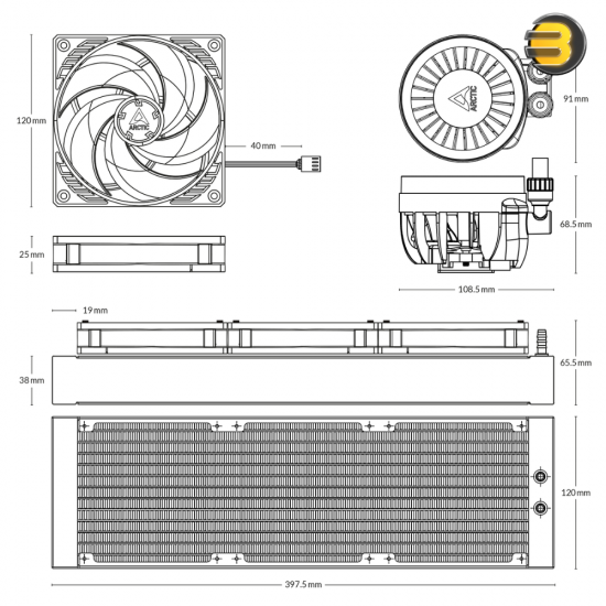 Liquid Freezer III 360 AIO CPU Cooler - Intel 1851/1700 & AMD AM5/AM4 Compatible - 360mm Radiator - Triple P12 PWM Fans - Copper Cold Plate - MX-6 Pre-Applied Thermal Paste