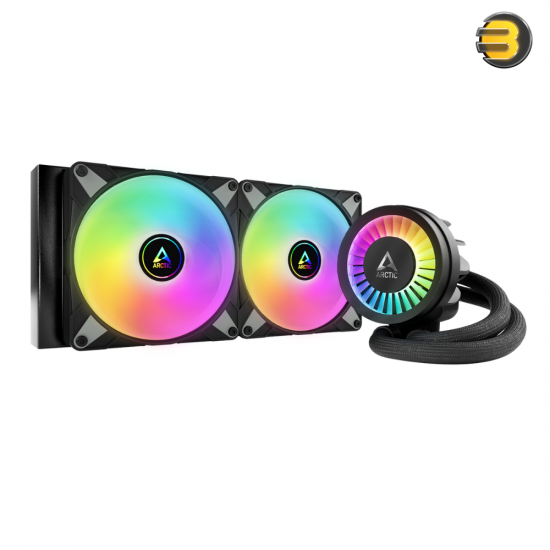 Arctic Liquid Freezer III 280 A-RGB (Black) AIO CPU Cooler - Intel 1851/1700 & AMD AM5/AM4 Compatible - 280mm Radiator - Dual P14 PWM A-RGB Fans - Copper Cold Plate - MX-6 Pre-Applied Thermal Paste - Adjustable A-RGB Lighting