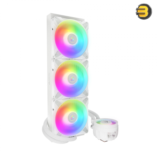 Arctic Liquid Freezer III 420 A-RGB (White) AIO CPU Cooler - Intel 1851/1700 & AMD AM5/AM4 Compatible - 420mm Radiator - Triple P14 PWM A-RGB Fans - Copper Cold Plate - MX-6 Pre-Applied Thermal Paste - Customizable A-RGB Lighting